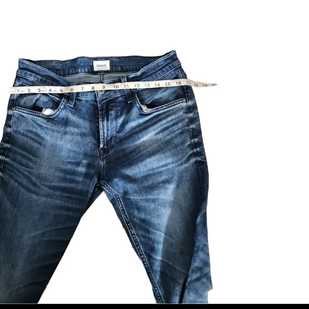 Hudson Mens Dark Wash Blake Slim Straight Premium Designer Denim Jean 31